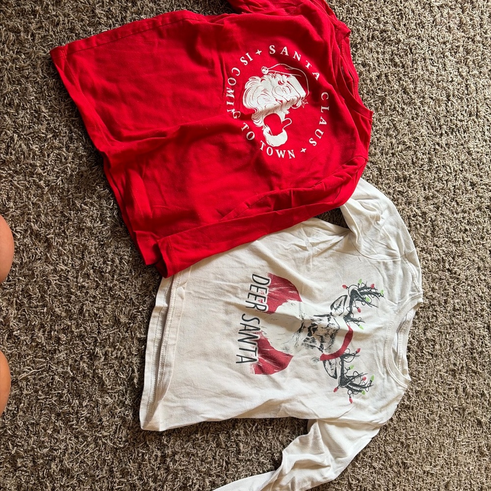 Boys fall and Christmas shirt lot 6-7